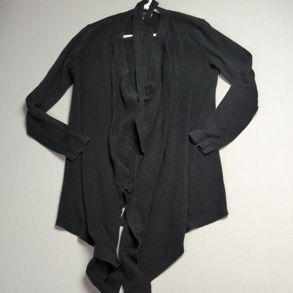 Banana Republic Womens Black Cardigan Drape Sweater Belt Closure Small S Casual